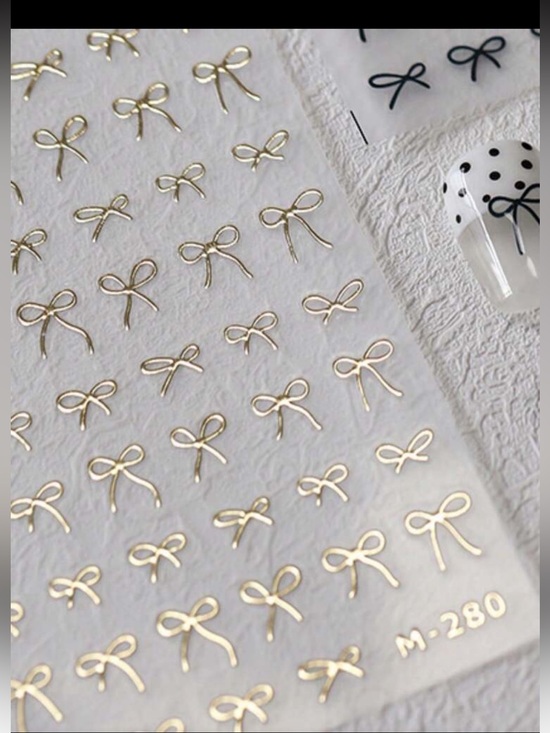Accessories - Nail Art designs designer bows ribbon design one sheet stickers manicure pedi 💅